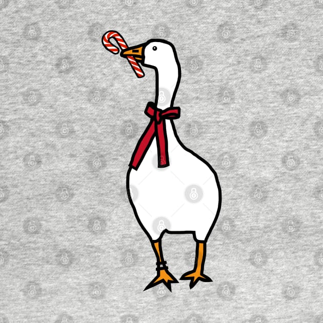 Christmas Gamer Goose with Candy Cane by ellenhenryart